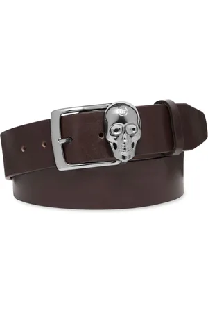 Philipp Plein Skull-buckle leather belt