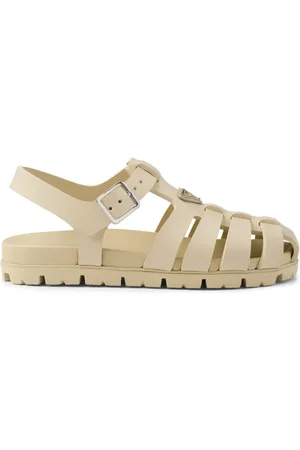 Prada Triangle-logo caged sandals
