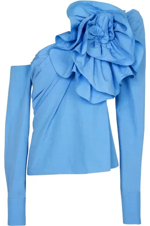 Balmain Ruffle-detailed asymmetric blouse