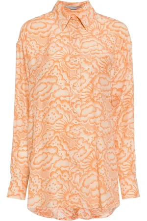 Stella McCartney Cloud-print silk shirt