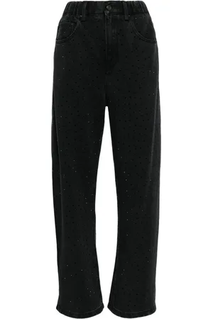 JNBY Crystal-embellished wide-leg jeans