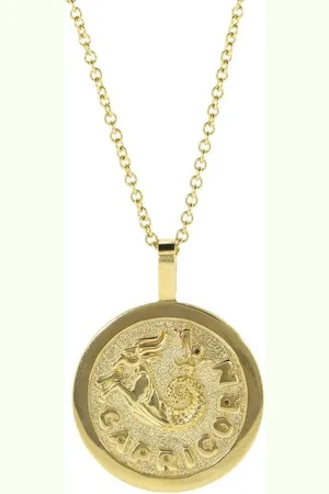 Anita 18kt yellow Capricorn Zodiac pendant necklace
