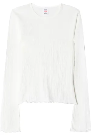 RE/DONE Bell-sleeved crinkled top