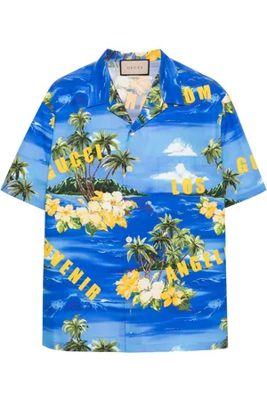 Gucci Palm tree-print bowling shirt
