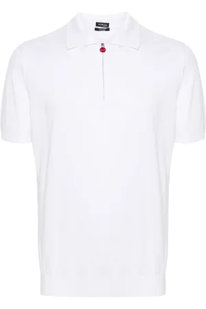 Kiton Fine-ribbed cotton polo shirt