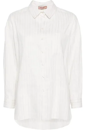 Twin-Set Metallic-threading striped shirt