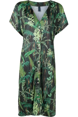 Lygia & Nanny Artemis leaf-print midi dress