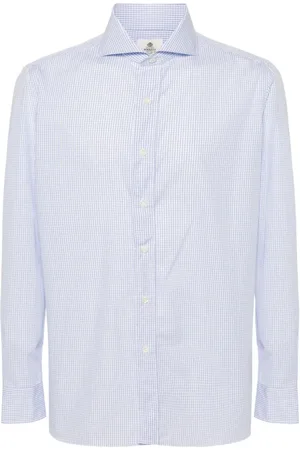 LUIGI BORRELLI NAPOLI Check-pattern cotton shirt