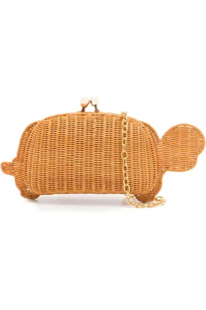 SERPUI Adam Turtle wicker clutch bag
