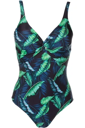 Lygia & Nanny Adriana twisted leaf-print swimsuit