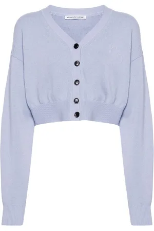 Alexander Wang Logo-embossed cropped cardigan