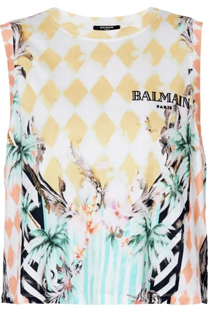 Balmain Baroque-print tank top