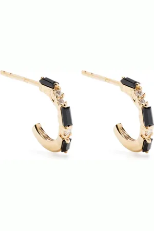 Suzanne Kalan 18kt yellow gold sapphire hoops
