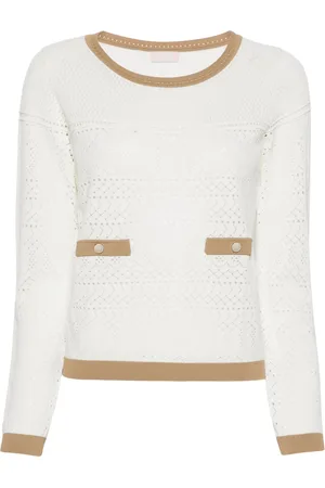 Liu Jo Long-sleeve pointelle-knit blouse
