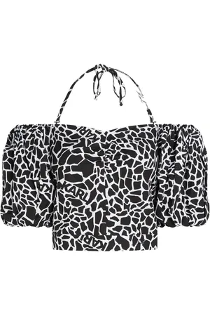 Karl Lagerfeld Giraffe-print off-shoulder blouse