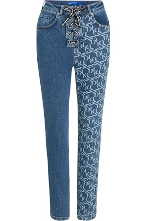 Karl Lagerfeld Monogram-print tapered-leg jeans