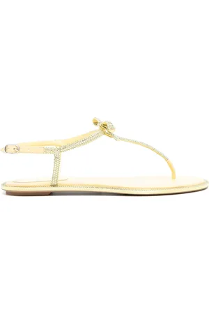 RENE CAOVILLA Caterina rhinestone-embellished leather sandals