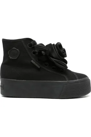 Viktor & Rolf X Superga satin-rose high-top sneakers