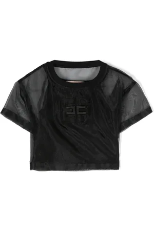 Elisabetta Franchi Logo-embroidered semi-sheer blouse