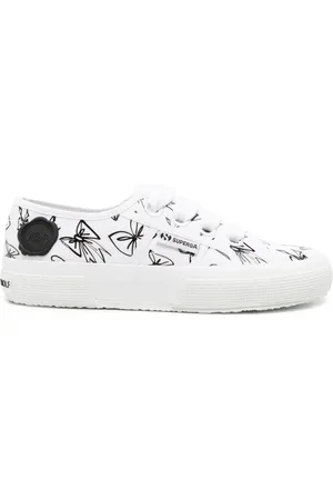 Viktor & Rolf X Superga bow-print canvas sneakers