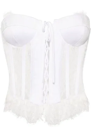 Moschino Lace-panelling bustier top