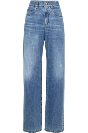 Brunello Cucinelli High-waisted straight-leg jeans