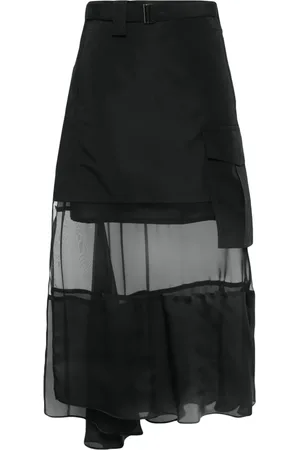 SACAI Asymmetric midi skirt