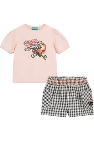 Kenzo Logo-print organic cotton-blend short set