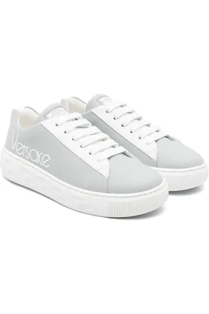 VERSACE Logo-embroidered lace-up sneakers