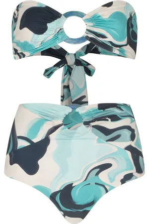 Silvia Tcherassi Garlenda marble-print bikini