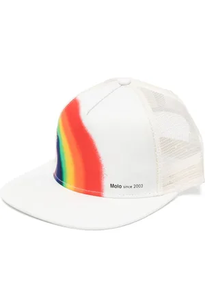 Molo rainbow-print mesh-panelled cap - Neutrals