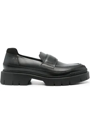 HUGO BOSS Logo-plaque leather loafers