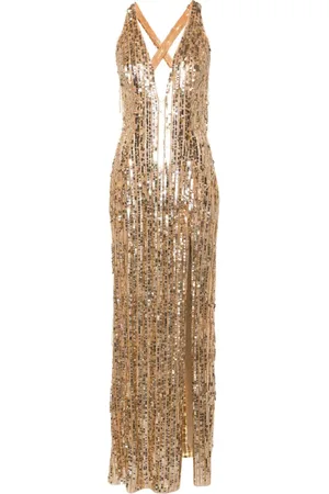 Elisabetta Franchi Sequin-embellished V-neck dress