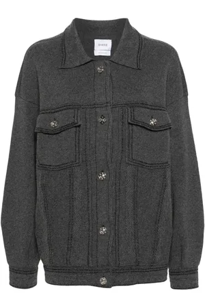 Barrie Contrast-stitching denim-effect jacket