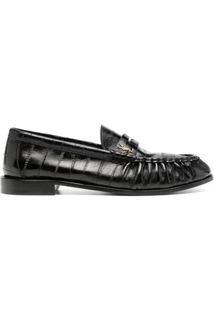 Saint Laurent Logo-plaque leather loafers