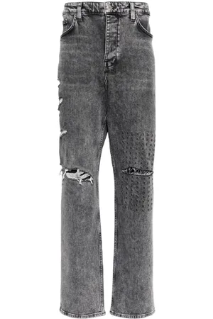 KSUBI Ripped straight-leg jeans