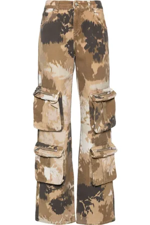 BLUMARINE Chiné camouflage-print cargo jeans