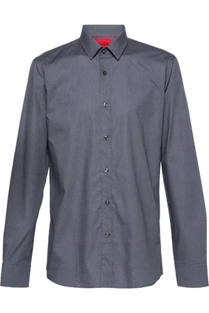 HUGO BOSS Geometric-print cotton shirt