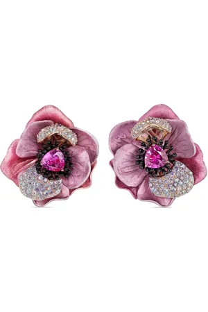 Anabela Chan 18kt rose gold Bloom sapphire and diamond earrings