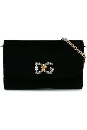 Dolce & Gabbana Black Devotion Embellished Velvet Camera Bag Dolce