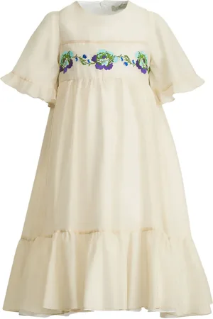Etro Floral-embroidered cotton-silk dress