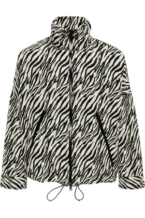 SONG FOR THE MUTE Zebra-print zip-up jacket