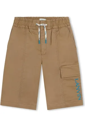 Lanvin Logo-embroidered drawstring-waist shorts