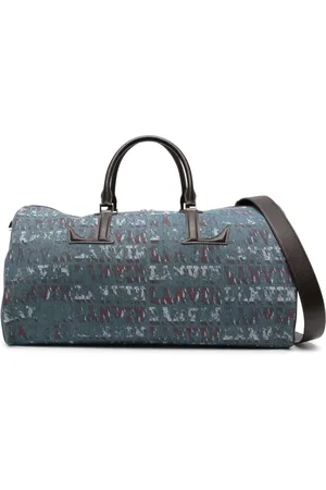Lanvin X Future monogram-pattern denim holdall