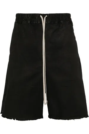 Rick Owens Long Boxers waxed-denim shorts