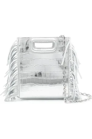 Maje Mini M crocodile-embossed tote bag