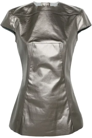 Rick Owens Edfu SS metallic-finish T-shirt