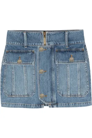 Liu Jo Logo-engraved-buttons denim skirt