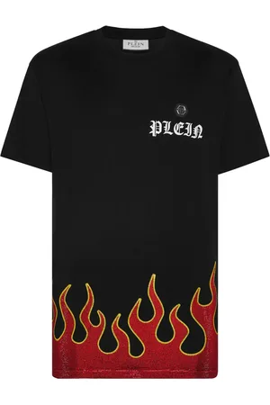 Philipp Plein Flame-print cotton T-shirt