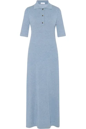 ROSETTA GETTY Wool-cashmere polo midi dress